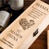 Medinė dėžutė su širdies formos gėlių ornamentu ir Mamos dienos užrašu