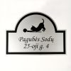 Adreso lentelė „Pagubės Sodų 25-oji g. 4“ su katino siluetu.