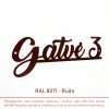 Rudos spalvos gatvės užrašo „Gatvė 3“ pavyzdys, RAL 8017.