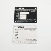 Dvi „VEVA“ įrangos techninių duomenų lentelės
