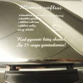 Lazeriu graviruota metalinė vaflių keptuvė