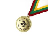 Lazeriu graviruotas metalinis medalis