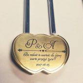 Lazeriu graviruota metalinė vestuvinė spynelė