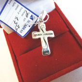 Sidabrinis kryželis su lazeriu graviruotu tekstu