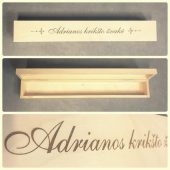 Medinė dėžutė krikšto žvakei su vardiniu graviravimu
