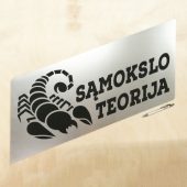 Sidabro spalvos Rowmark lentelė „Sąmokslo teorija“ su skorpiono simboliu
