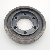Apvali metalinė detalė su lazeriu pažymėta 0–340 laipsnių skale