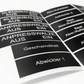 Techninių lipnių etikečių gamybos pavyzdžiai