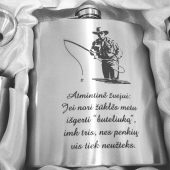 Lazeriu graviruotas metalinis termopuodelis žvejui